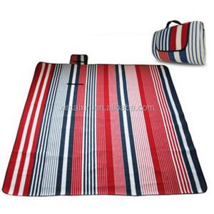 China Manufacturer stripe padded beach mat foldable picnic mat flannel sleeping mat factory