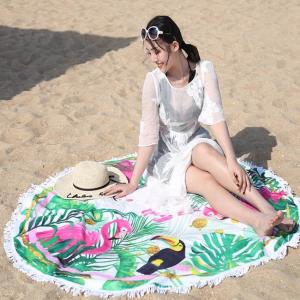 China Large Custom Microfiber Beach Towels Tropical  Round For Swimming on sale