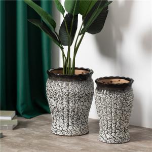 China Hot selling creative big floor pots indoor outdoor hotel garden decoration ceramic flower pots for plants factory