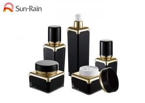 China Black Square Acrylic Jars For Cosmetics Luxury Cream Packaging 30ml 50ml SR2366 on sale