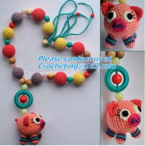 China Handmade Nursing Necklace Crochet Beads Breastfeeding Crochet Flowers Natural Wood Accesso on sale