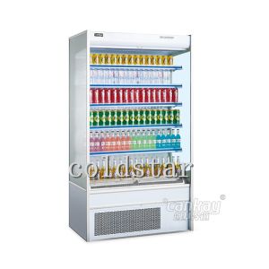 China Adjustable 4 Layers Supermarket Open Display Chiller with LED Lighting factory