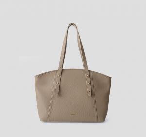 China 31cm 28cm Ladies Tote Handbag Brown Large Soft Leather Tote Bag factory