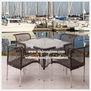 China Outdoor Dining Table Top with Acid Etched Tempered Glass factory
