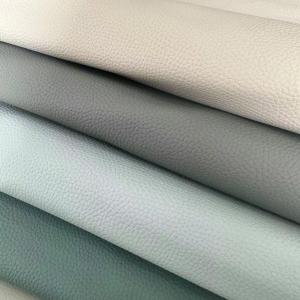 China PVC Faux Leather Upholstery Fabric Lychee PVC Sofa Leather Scratch Resistent factory