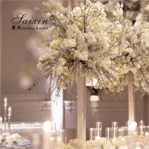 China ZT-564  Luxury high White Pillar tree stand acrylic flower arrangement stands wedding table decoration on sale
