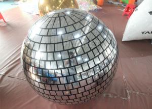 China 1M 2M Colorful Christmas Ball Disco Reflective Inflatable Silver Mirror Ball For Party / Club Decoration factory