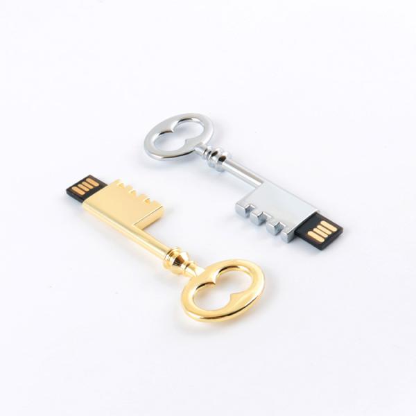 128GB Metal Key Flash Drive Conform US Standard Silver And Gold Shiny Retro USB