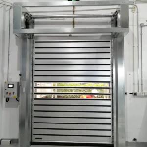 China Industrial Exterior Interior Insulated Roll up Security Doors Grey White Brick Base factory