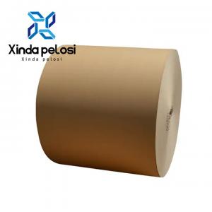 China CE  Wood Pulp Giant Brown Kraft Paper Roll For Paper Bag Arbitrary Cut Packaging factory