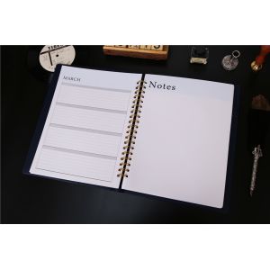 Extra Large Wire Personal Calendar Planner , O Binding PU Leather Custom Planner