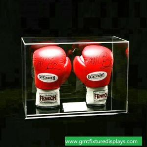 China Clear Acrylic Lucite Boxing Glove Display Case, Perspex Boxing Glove Show Box with Lid on sale