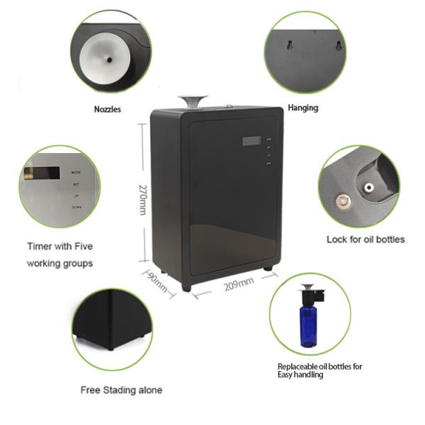 High Coverage 500 Ml Aroma Diffuser In Metal Casing Design For Black/White Customizable Option