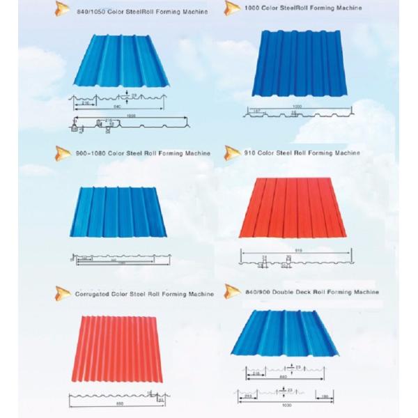 Green Color Roofing Sheet Roll Forming Machine With Stainless Steel Slide