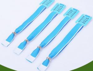 China Cheap customized festival event fabric plastic lock wristbands factory