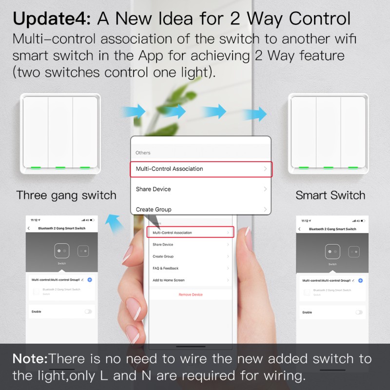 No Internet Required Wireless Remote Control Switches LED Light Push Button Wall Switches Tuya Smartlife APP Alexa Googl