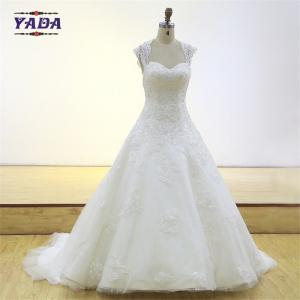 China Latest elegant v-neck backless embroidery mullet luxury dress vintage lace wedding gown on sale