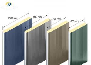 China Fire Resistance Sandwich Metal Roof Panels , Rockwool Sandwich Panel With Smooth Edge factory