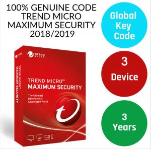 China Genuine antivirus digital Key Trend Micro 2019 Maximum Security 3 years 3 devices Antivirus software license key code on sale