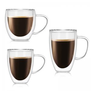 China 450ml Insulated Borosilicate Double Wall Glass Cup factory