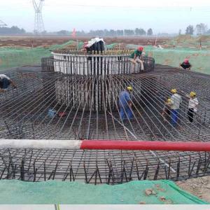 China Disclosed is a wind turbine generator foundation with pressure-dispersive pre-stressed anchor rods or anchor ropes. factory