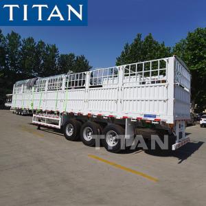 China TITAN Stake Semi Trailer Side Loading Animals Transport Cage Semi Trailer factory