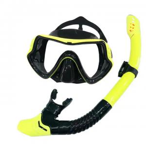China High Quality Adult Snorkel Diving Scuba Set with Anti-Fog Coated Glass Purge Valve and Anti-Splash Silicon Mouth Piece factory