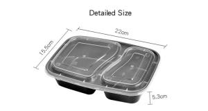 China Microwave Take Out Food Box 2 Compartment Disposable Plastic With Lid factory