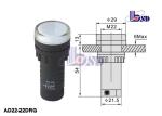 White Protected Led Indicator Lamp Push Button Switch Series Power Led Indicator