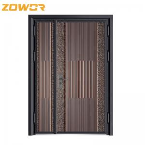 China Modern Front Swing exterior double entry doors Houses Aluminium Residential Doors on sale