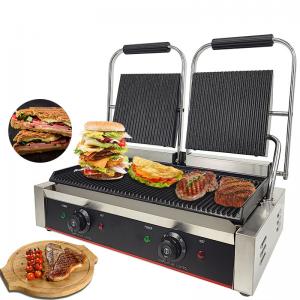 China Kitchen Cooking Baking BBQ Smoking Commercial Electric Contact Grill with Double Plate factory