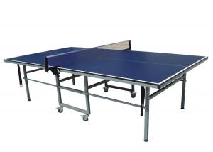 China Double Folding Inside Table Tennis Table , Blue Top Mid Size Ping Pong Table For Office on sale