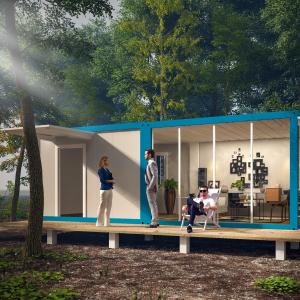 China 40ft Flat Pack Container House Modern Flat Pack Home Office on sale