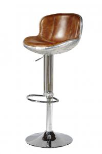 China Chromed Base Leather Counter Stools , Counter Height Swivel Bar Stools With Backs on sale