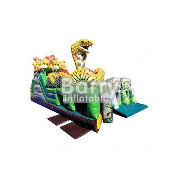Big Snake shaped Inflatable Obstacle Course Commercial Grade For Big Event