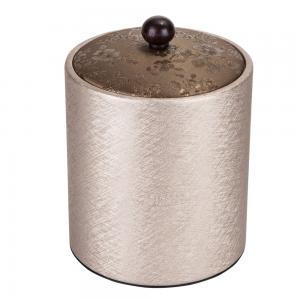 China China beige flower pu leatherette ice bucket factory for 5-star hotel guest supply on sale