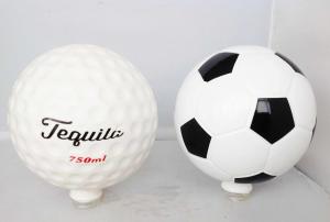China Soccer Ball Tequila Glass Bottle With T Cork Screw Cap Full Coating Gradient Painting factory