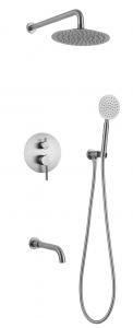 China Bathroom Rainfall Shower Faucet Set 3 Function With Tub Spout on sale