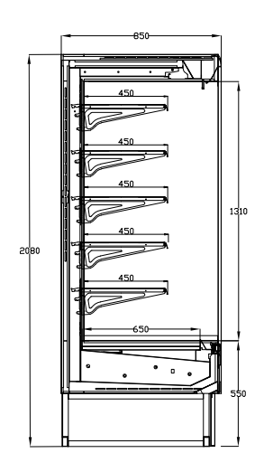 Commercial Multi-Functional Refrigerated Display Cabinet With EBM Fan Motors