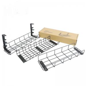 China Adjustable Cable Management Tray for Desk No Drilling Required Large Space Metal Tray factory