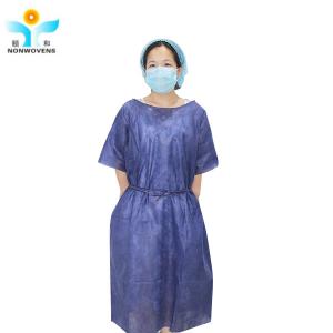 China Sms PP Nonwoven Fabric Medical Isolation Gown with Short Sleeve factory