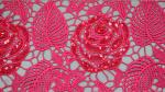 Chemical lace with Red/Pink /Orange Color + Embroidery Sequin Lace Fabric