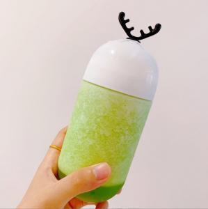 China Soda Can Screw Tops 350ml Plastic Milk Bottle Cute Antler Screw Cap Color Coating factory