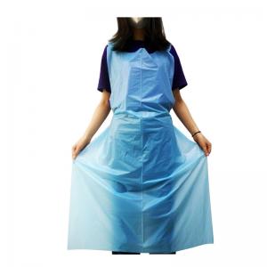 China Antibacterial Plastic Aprons On A Roll , Sleeveless Blue Disposable Aprons on sale