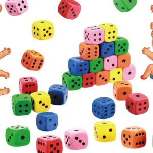Soft Foam Board Game Dice Assorted Colorful 2.5 Inch Foam Dice Cubes