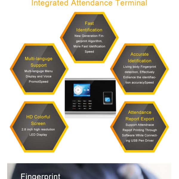 2.4 Inch TFT IP TCP Biometric Fingerprint Time Attendance