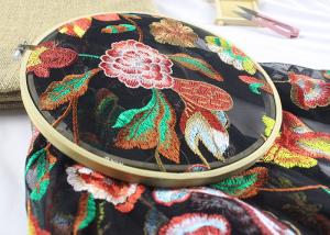 China Floral Multi Colored Antique Lace Fabric With Fine Pattern And Bright Luster Color factory