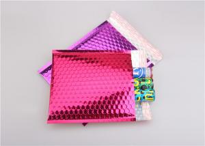 China Pink Metallic Bubble Mailers / Bubble Wrap Envelopes For Electronic Products on sale