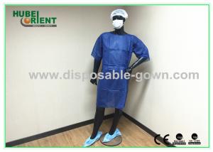 China Short Sleeve Disposable Isolation Gowns/Dark Blue single use patient gown factory