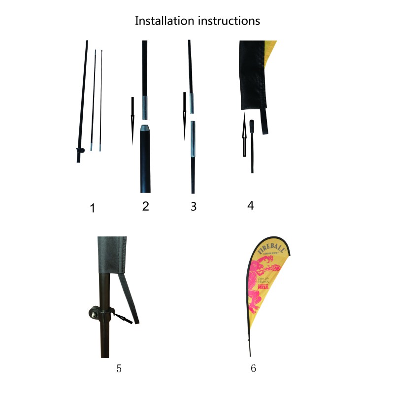 Custom Advertising Flying Teardrop Flags Banners